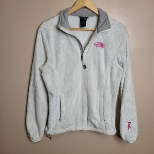 The North Face White Osito Fuzzy Jacket Breast Cancer Awareness Edition
